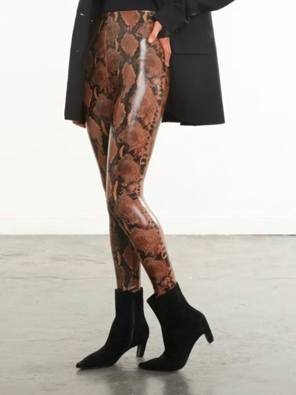 Commando Faux Leather Animal Legging sz M NWT